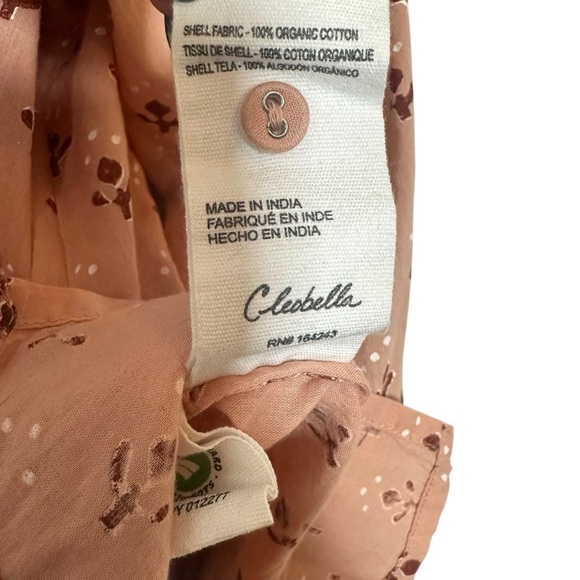 Cleobella Rue Blouse Womens Large Organic Cotton Boho Peasant Petal Pink Top - Picture 13 of 15